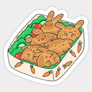 Honey Sesame puff bunnys salad Bento box Sticker